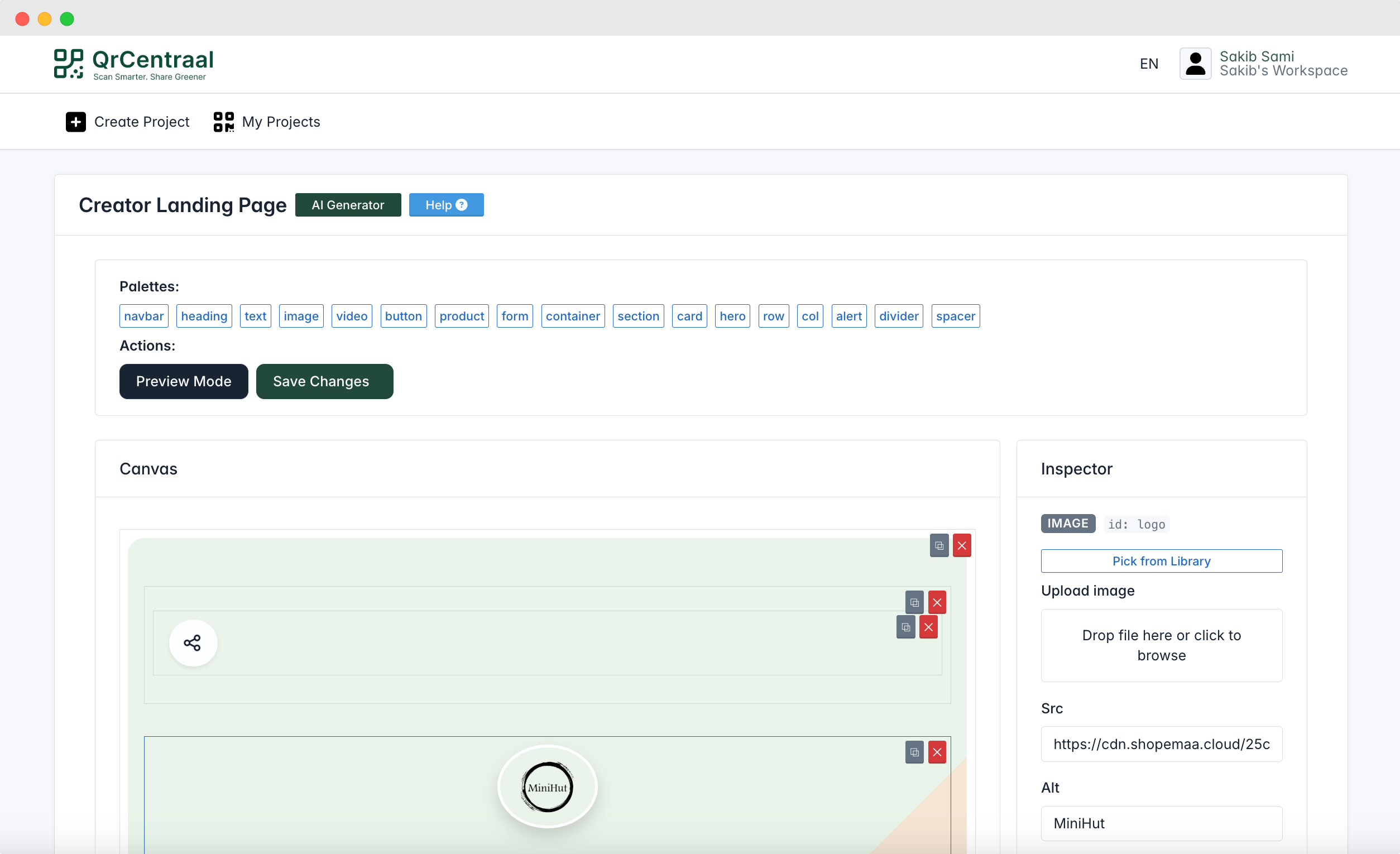 OnePage Landing Page Builder UI