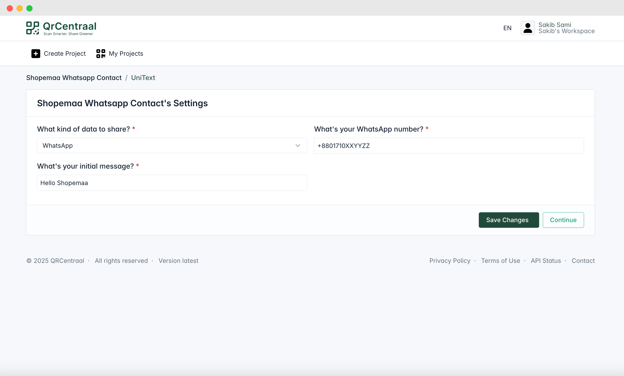 QR URL and WhatsApp Demo